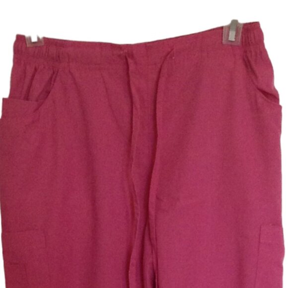 Reina Uniforms Women's Scrub Pants Bottoms Pink Size S Wide Leg Nurse Medical - Picture 2 of 8